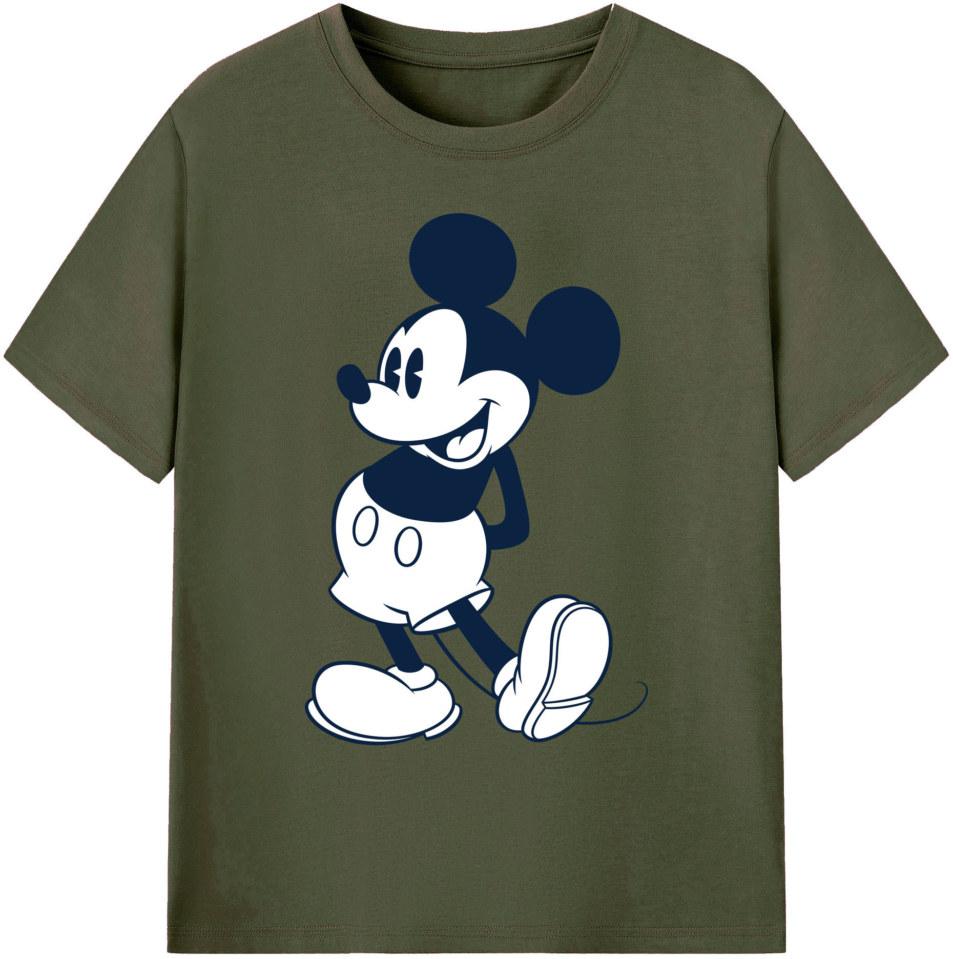 ミッキーマウス Mickey Mouse 綿100％ メンズ半袖Tシャツ｜肌触りやわらか＆通気性